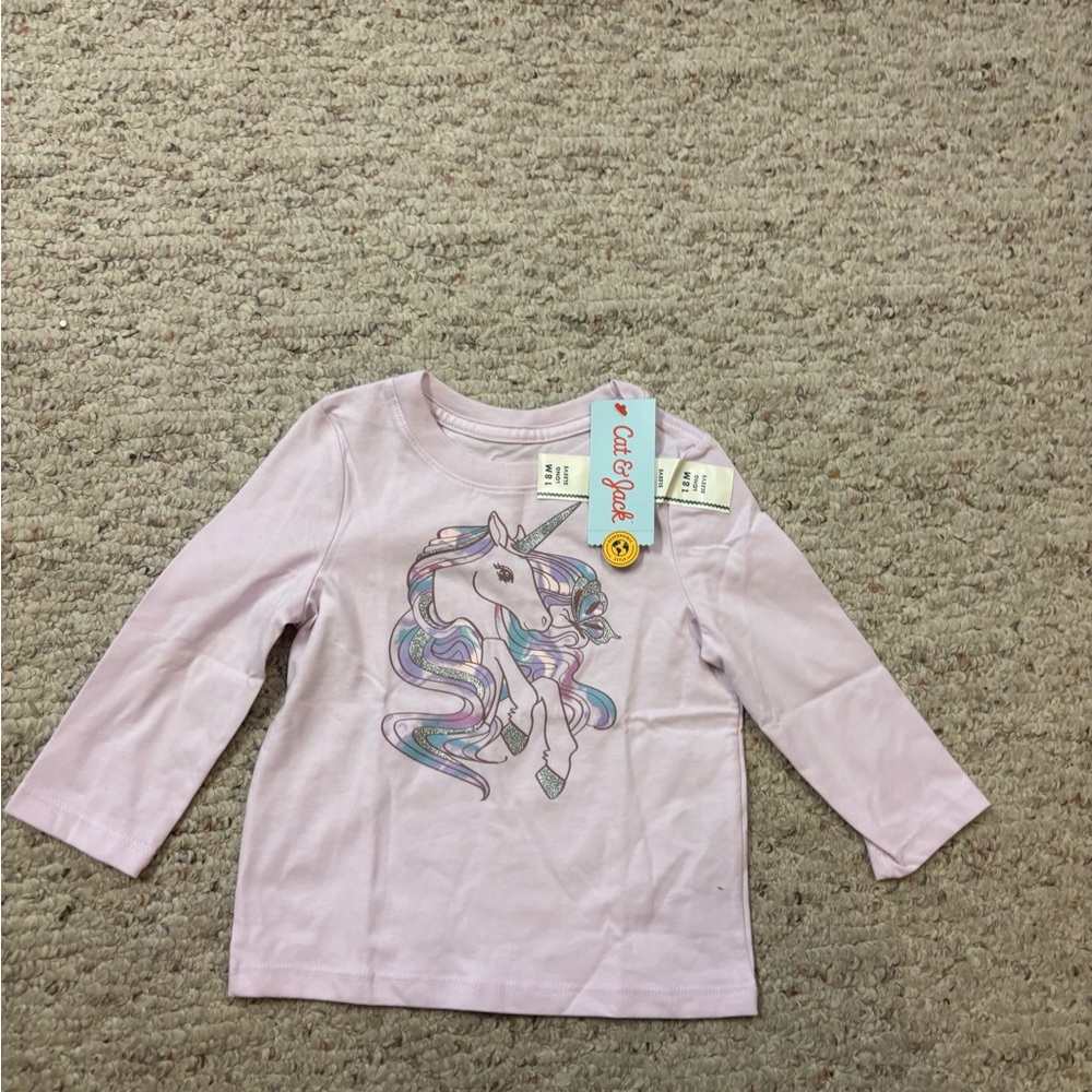 Cat & Jack Lavender Unicorn Long Sleeve Tee
